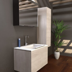 Composizione lavanderia Zeus 80 con specchio contenitore Kyra - Idrica Catania