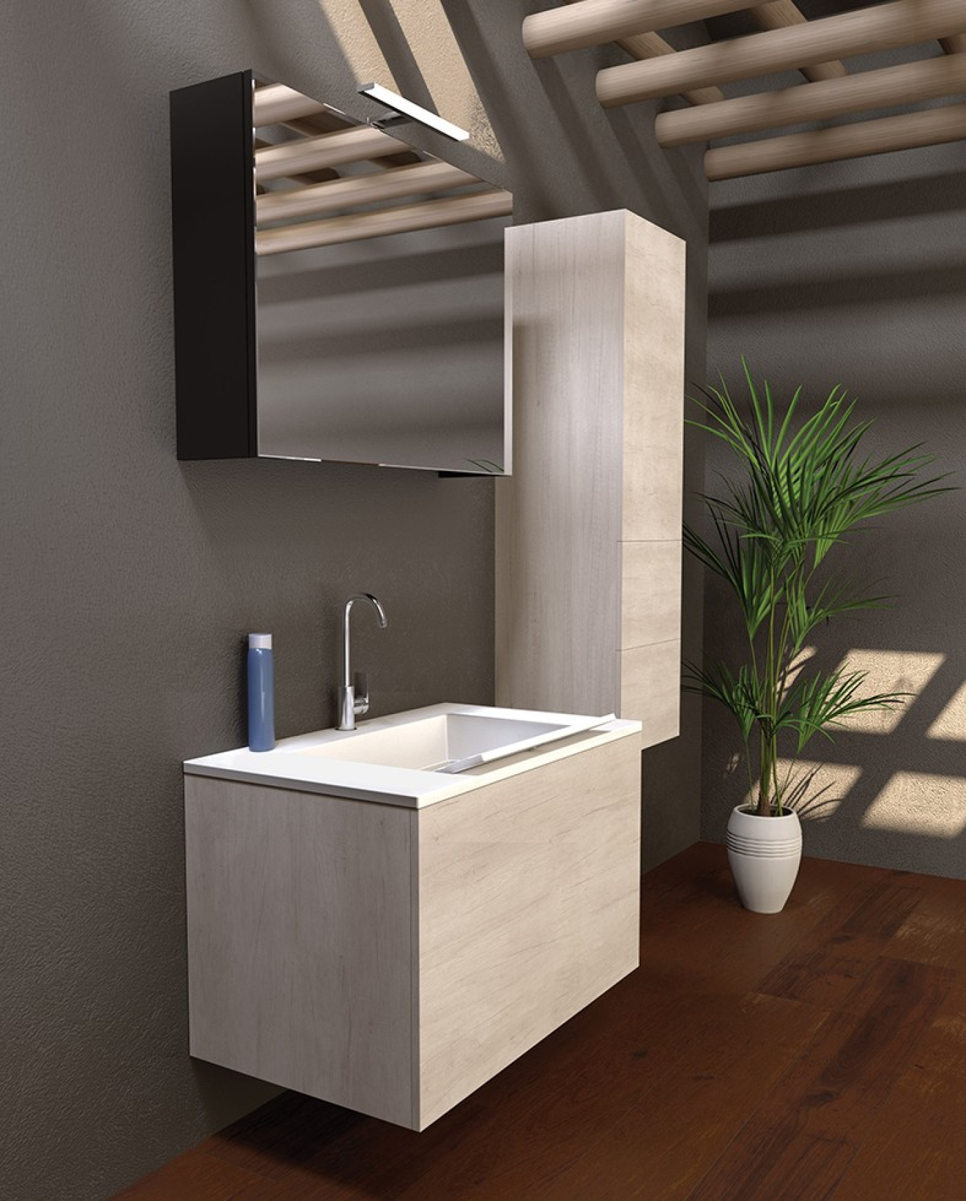 Composizione lavanderia Zeus 80 con specchio contenitore Kyra - Idrica Catania Composizione lavanderia Zeus 80 con specchio contenitore Kyra - Idrica Catania
