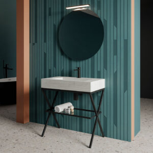 Mobile bagno HPL 80 su cavalletto finitura Rovere sbiancato - Idrica Catania