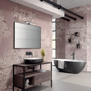 Mobile bagno Leaf struttura 100 composizione 1 finitura Olmo scuro - Idrica Catania