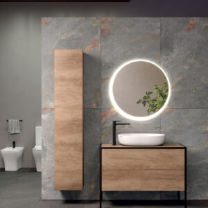 Mobile bagno Leaf struttura 100 composizione 4 finitura Olmo naturale - Idrica Catania
