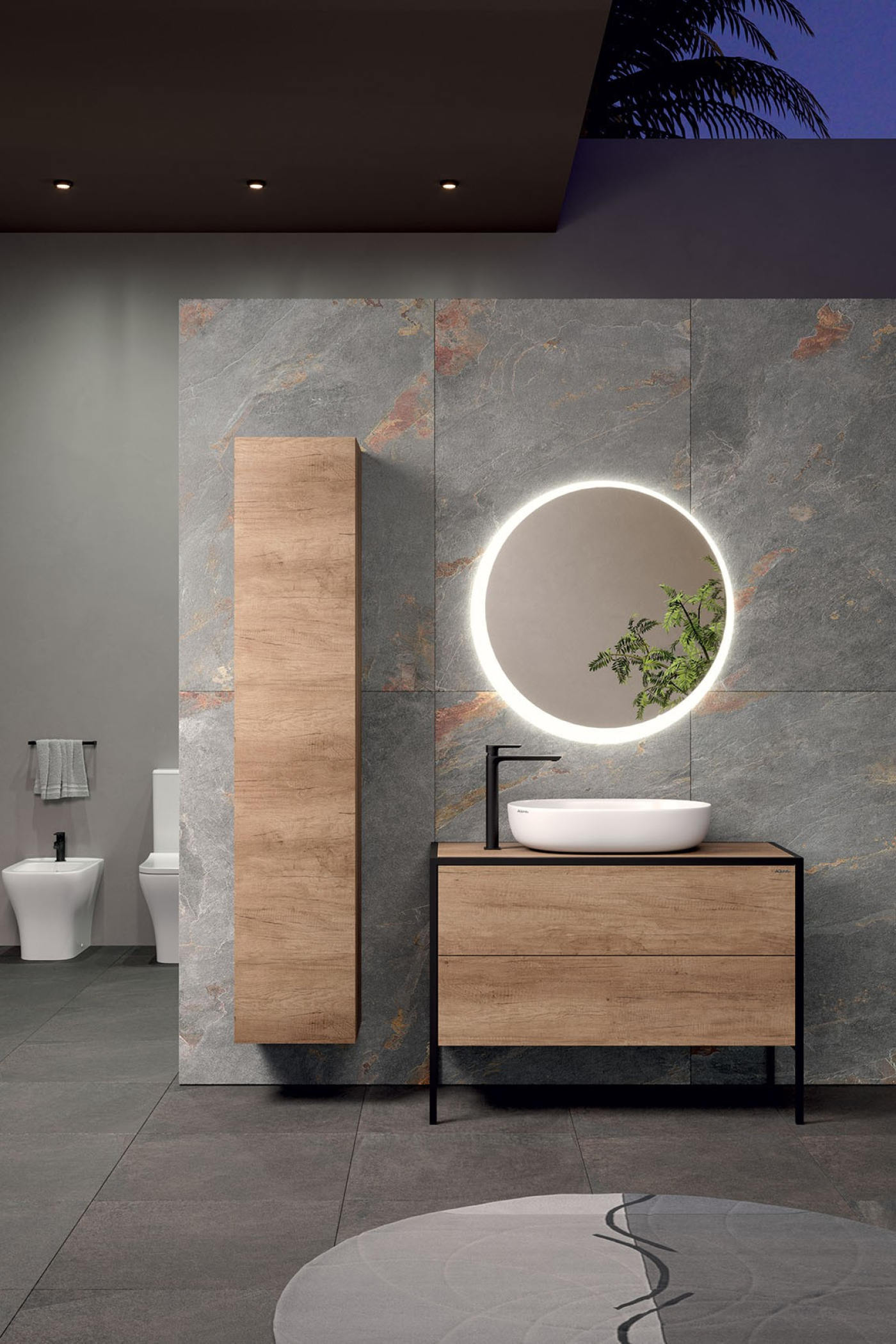 Mobile bagno Leaf struttura 100 composizione 4 finitura Olmo naturale - Idrica Catania Mobile bagno Leaf struttura 100 composizione 4 finitura Olmo naturale - Idrica Catania