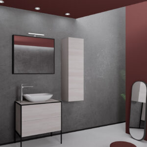 Mobile bagno Leaf struttura 70 composizione 1 finitura Olmo bianco - Idrica Catania