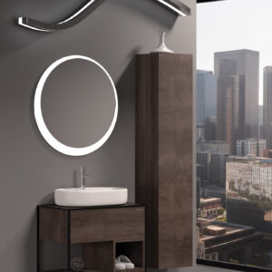 Mobile bagno Leaf struttura 70 composizione 2 finitura Olmo scuro - Idrica Catania