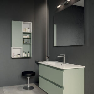 Mobile bagno sospeso Compact 80 con pensili finitura Verde opaco - Idrica Catania