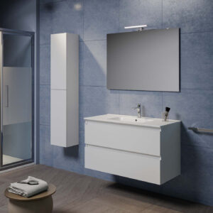 Mobile bagno sospeso Giada 100 con colonna finitura Bianco lucido - Idrica Catania