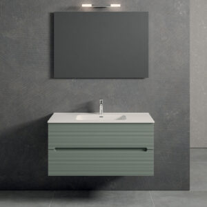 Mobile bagno sospeso Ikon 100 composizione 1 finitura Verde opaco - Idrica Catania