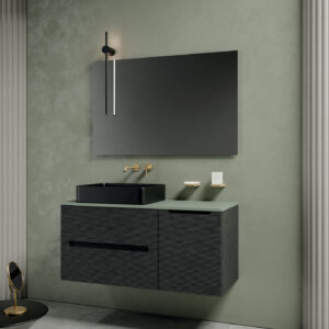 Mobile bagno sospeso Ikon 110 composizione 1 finitura Cemento grigio lava - Idrica Catania