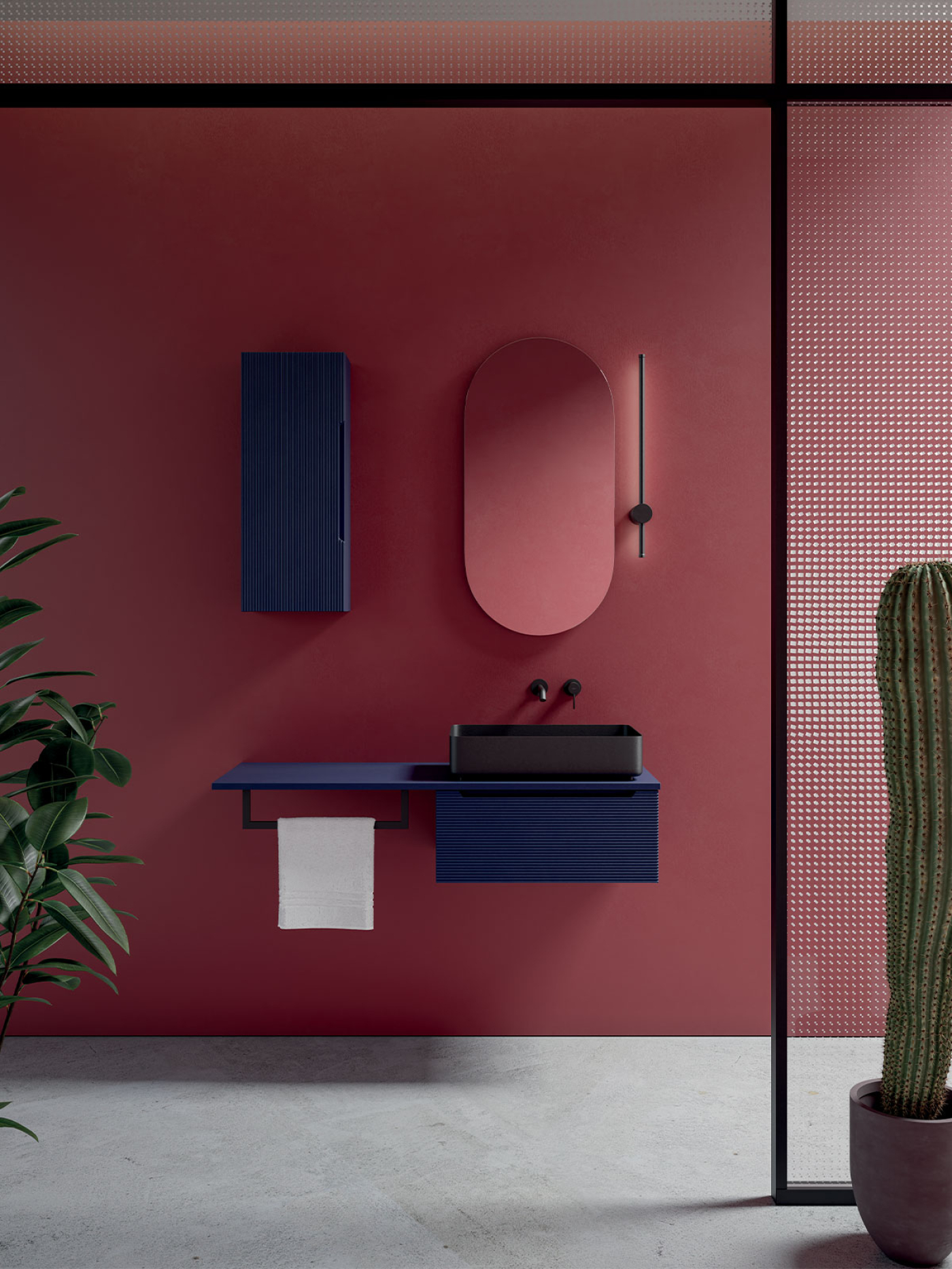 Mobile bagno sospeso Ikon 110 composizione 2 finitura Blu opaco - Idrica Catania Mobile bagno sospeso Ikon 110 composizione 2 finitura Blu opaco - Idrica Catania