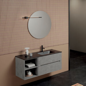Mobile bagno sospeso Ikon 120 composizione 1 finitura Cemento grigio caldo - Idrica Catania