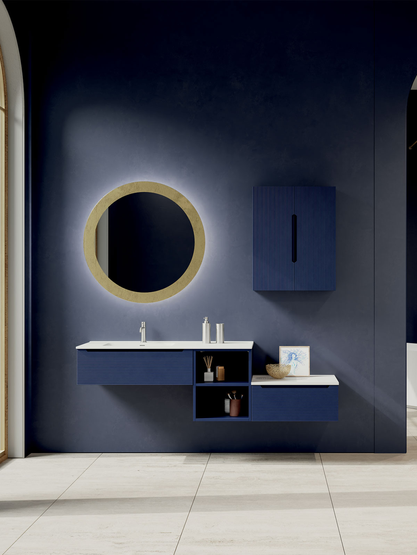 Mobile bagno sospeso Ikon 180 composizione 1 finitura Blu opaco - Idrica Catania Mobile bagno sospeso Ikon 180 composizione 1 finitura Blu opaco - Idrica Catania