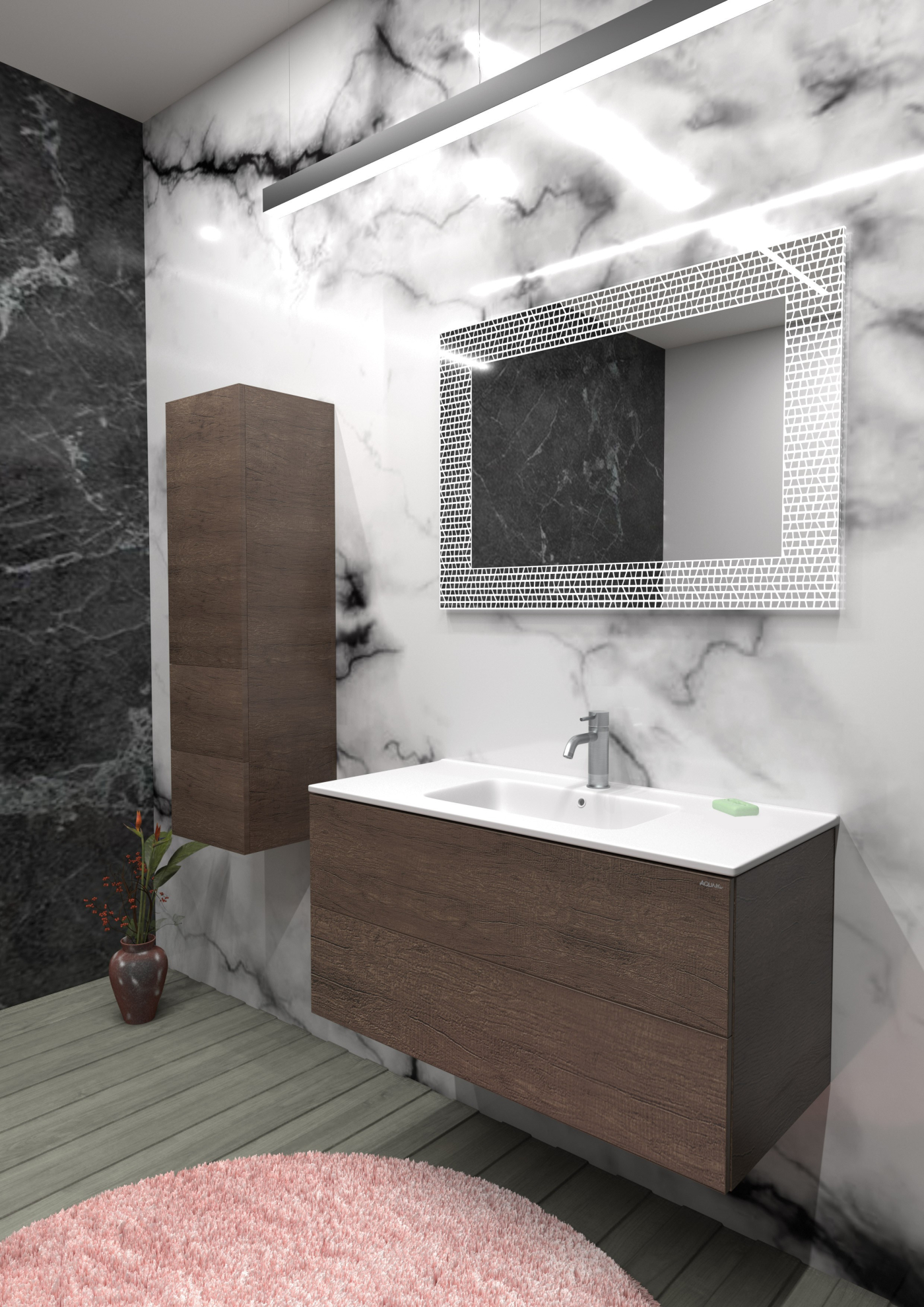 Mobile bagno sospeso Leaf 100 composizione 2 - Idrica Catania Mobile bagno sospeso Leaf 100 composizione 2 - Idrica Catania