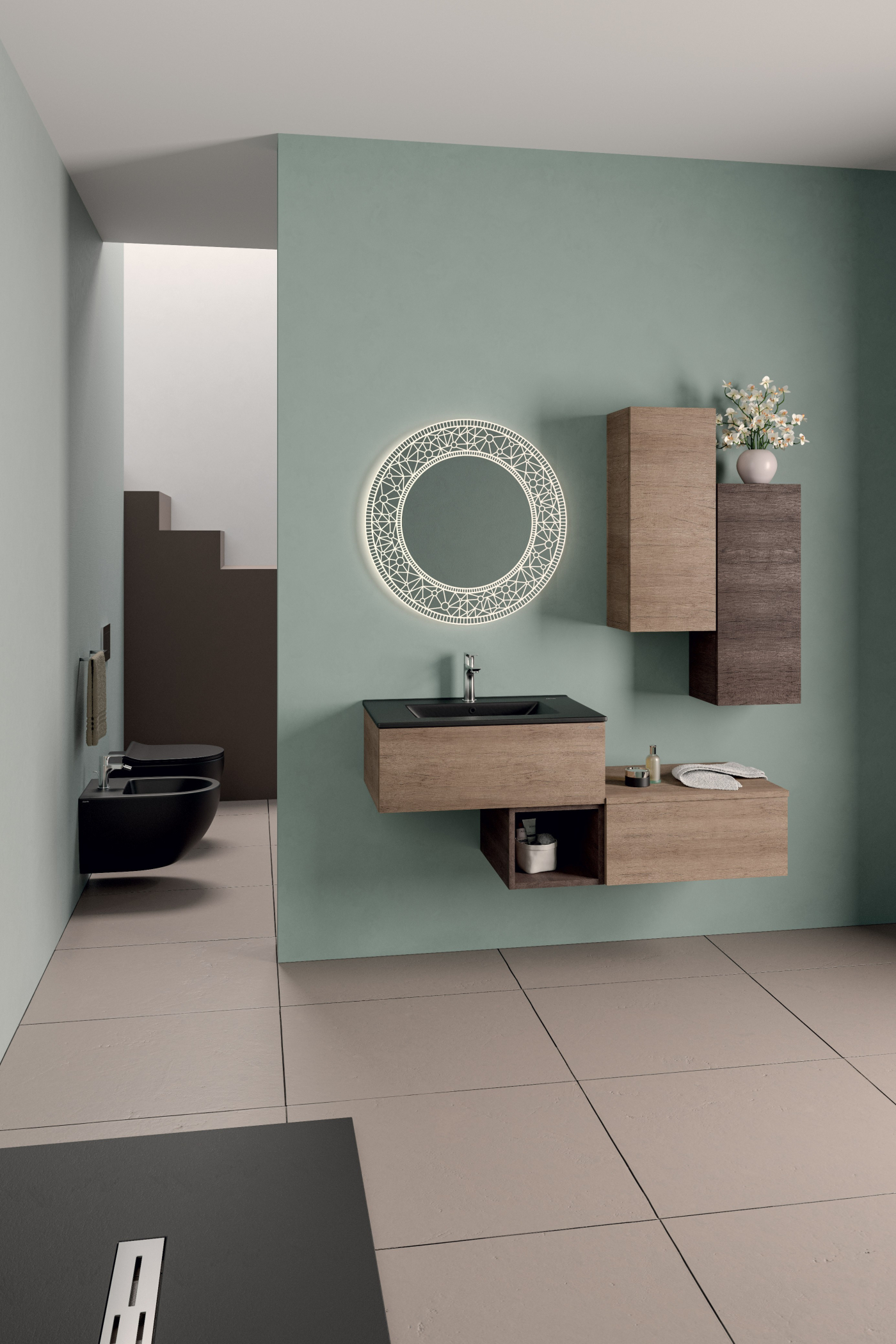 Mobile bagno sospeso Leaf 140 composizione 1 finitura Olmo naturale - Idrica Catania Mobile bagno sospeso Leaf 140 composizione 1 finitura Olmo naturale - Idrica Catania
