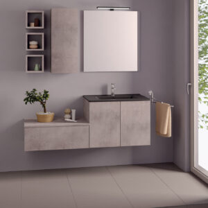 Mobile bagno sospeso Leaf 140 composizione 2 - Idrica Catania
