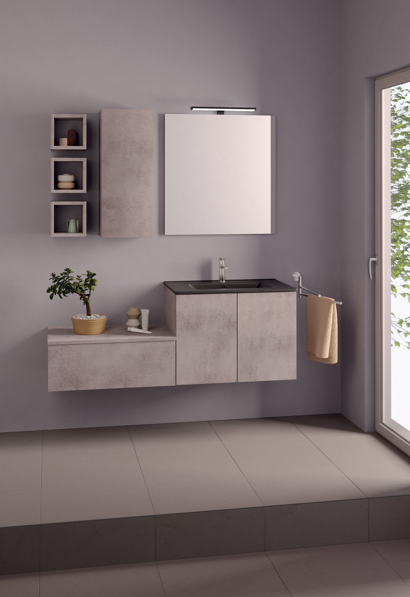 Mobile bagno sospeso Leaf 140 composizione 2 - Idrica Catania Mobile bagno sospeso Leaf 140 composizione 2 - Idrica Catania