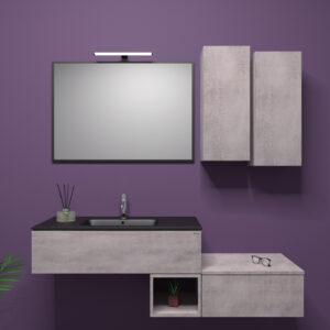Mobile bagno sospeso Leaf 160 composizione 1 - Idrica Catania