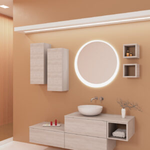Mobile bagno sospeso Leaf 160 composizione 2 finitura Olmo bianco - Idrica Catania