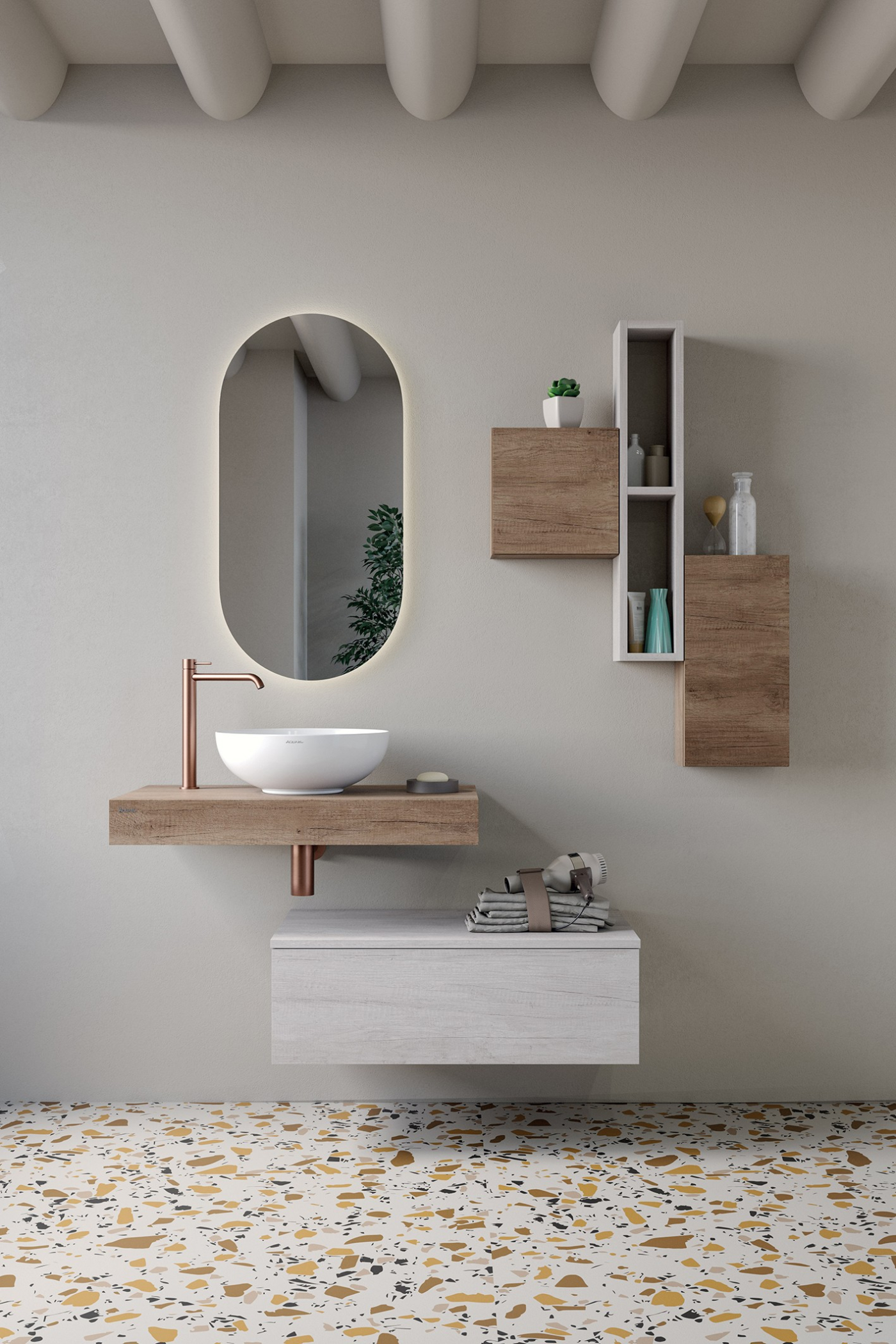 Mobile bagno sospeso Leaf mensolone 120 composizione 3 - Idrica Catania Mobile bagno sospeso Leaf mensolone 120 composizione 3 - Idrica Catania