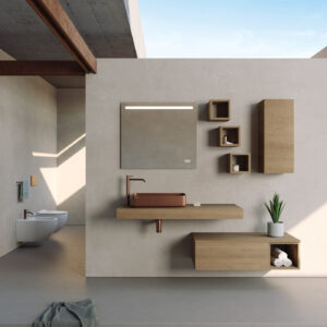 Mobile bagno sospeso Leaf mensolone 170 composizione 1A - Idrica Catania