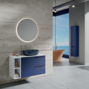 Mobile bagno sospeso Puro 100 composizione 1 finitura Blu opaco - Idrica Catania
