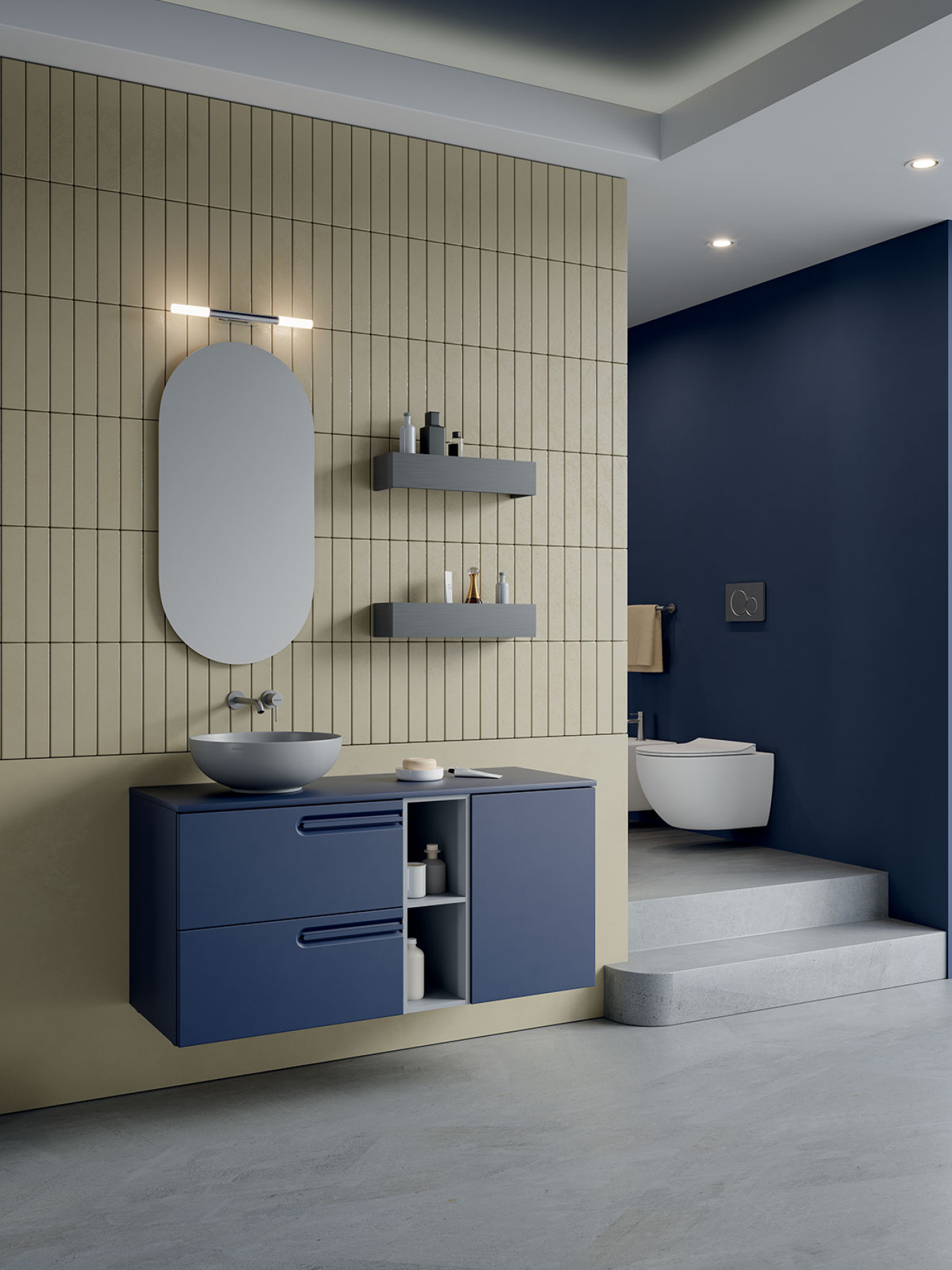Mobile bagno sospeso Puro 120 composizione 1 finitura Blu opaco - Idrica Catania Mobile bagno sospeso Puro 120 composizione 1 finitura Blu opaco - Idrica Catania