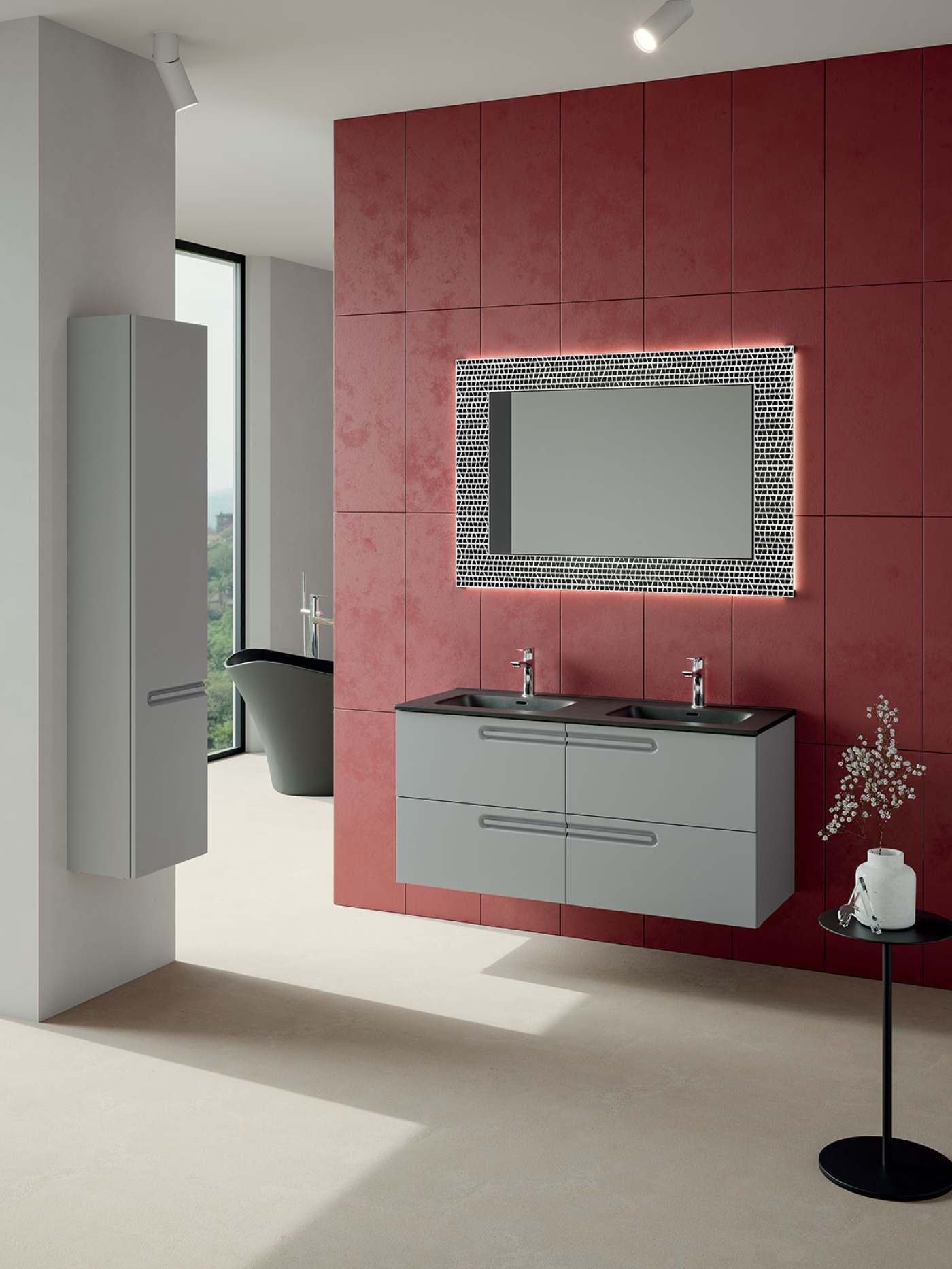 Mobile bagno sospeso Puro 120 composizione 2 finitura Grigio opaco - Idrica Catania Mobile bagno sospeso Puro 120 composizione 2 finitura Grigio opaco - Idrica Catania