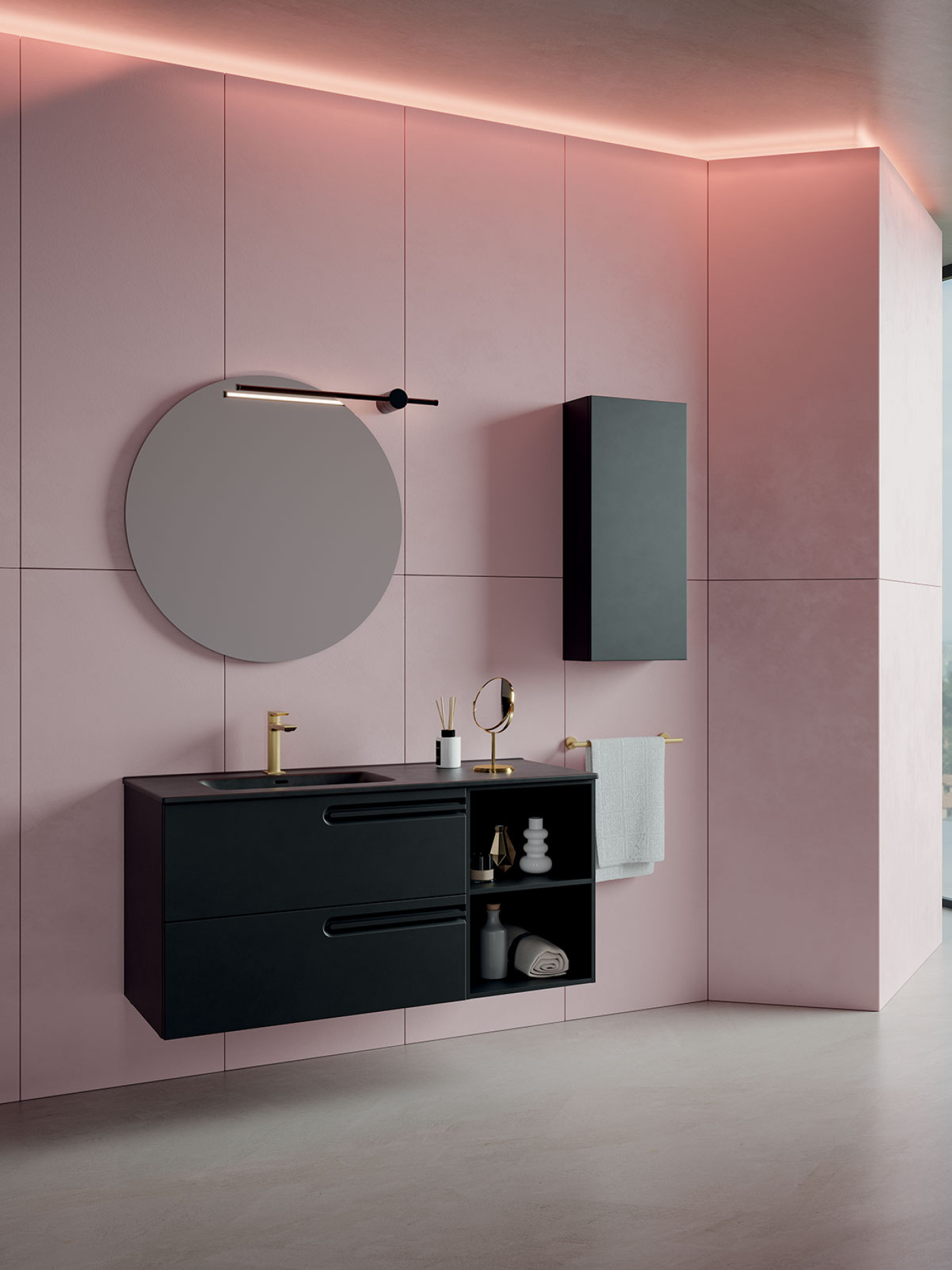 Mobile bagno sospeso Puro 120 composizione 3 finitura Nero opaco - Idrica Catania Mobile bagno sospeso Puro 120 composizione 3 finitura Nero opaco - Idrica Catania