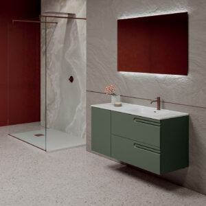 Mobile bagno sospeso Puro 120 composizione 4 finitura Verde opaco - Idrica Catania