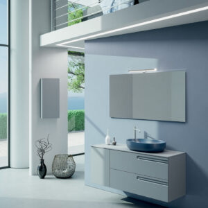 Mobile bagno sospeso Puro 140 composizione 2 finitura Grigio opaco - Idrica Catania