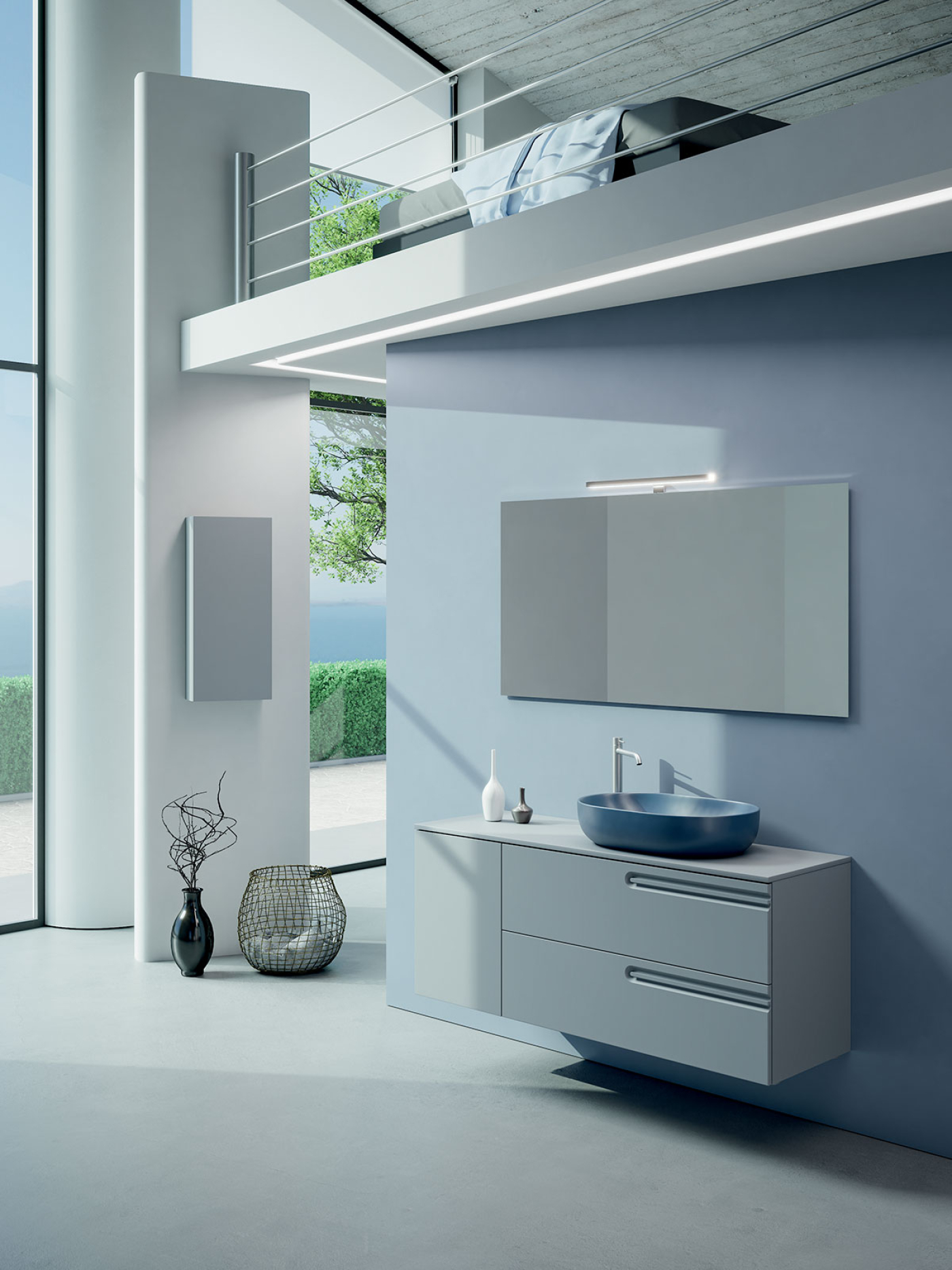Mobile bagno sospeso Puro 140 composizione 2 finitura Grigio opaco - Idrica Catania Mobile bagno sospeso Puro 140 composizione 2 finitura Grigio opaco - Idrica Catania