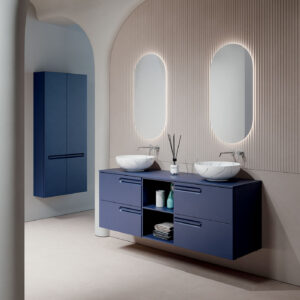 Mobile bagno sospeso Puro 160 composizione 1 finitura Blu opaco - Idrica Catania