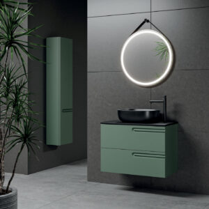 Mobile bagno sospeso Puro 80 composizione 3 finitura Verde opaco - Idrica Catania