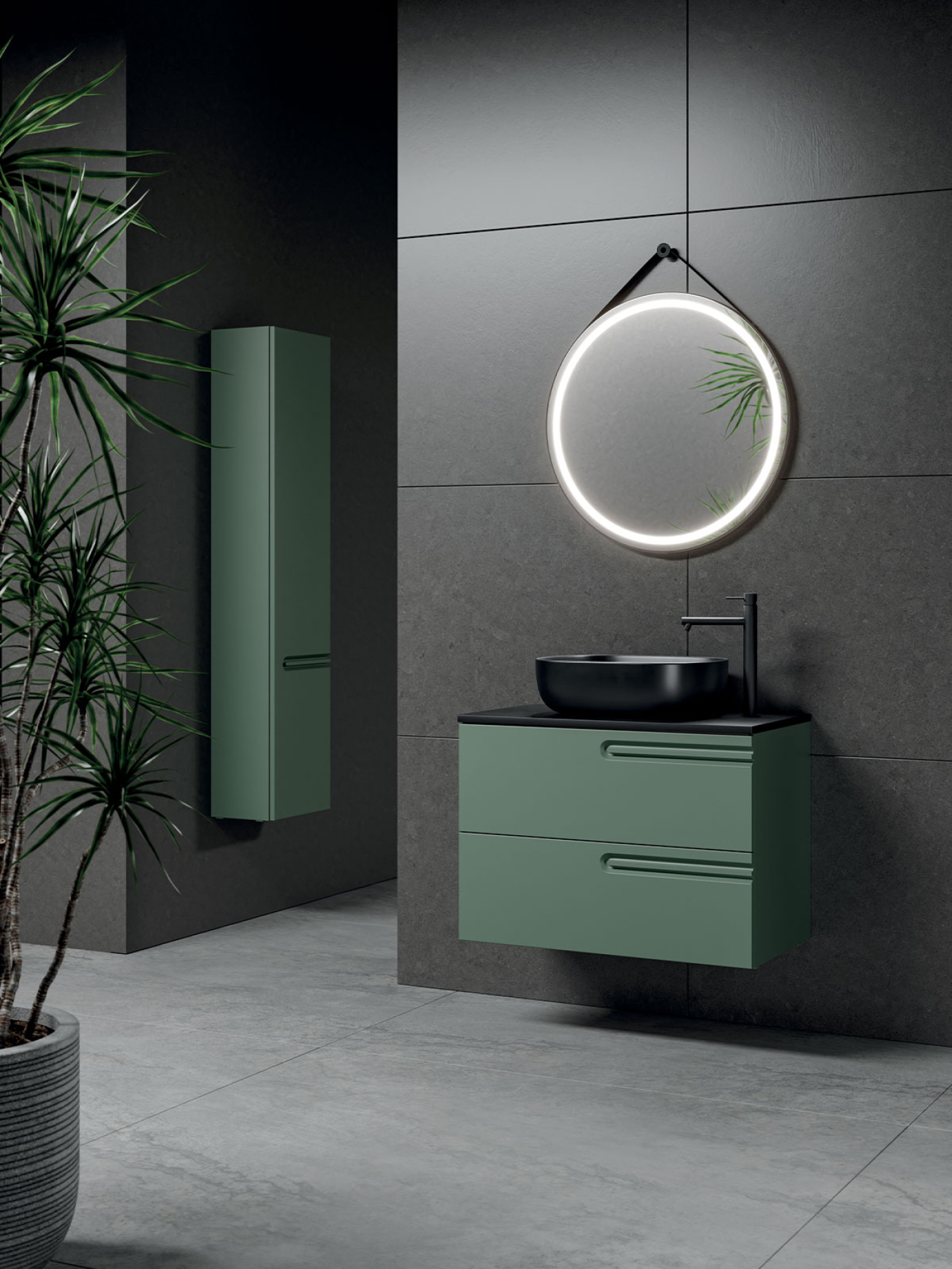 Mobile bagno sospeso Puro 80 composizione 3 finitura Verde opaco - Idrica Catania Mobile bagno sospeso Puro 80 composizione 3 finitura Verde opaco - Idrica Catania