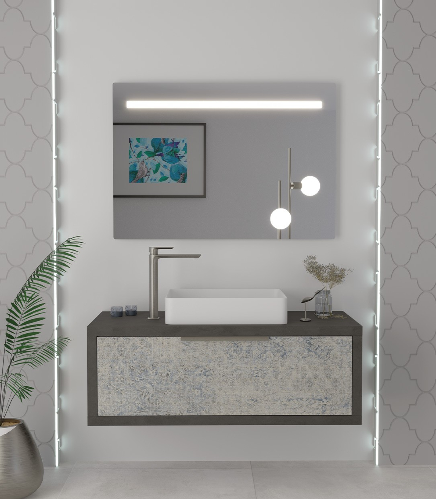 Mobile bagno sospeso Qubo 110 composizione 3 finitura Cemento grigio lava - Idrica Catania Mobile bagno sospeso Qubo 110 composizione 3 finitura Cemento grigio lava - Idrica Catania