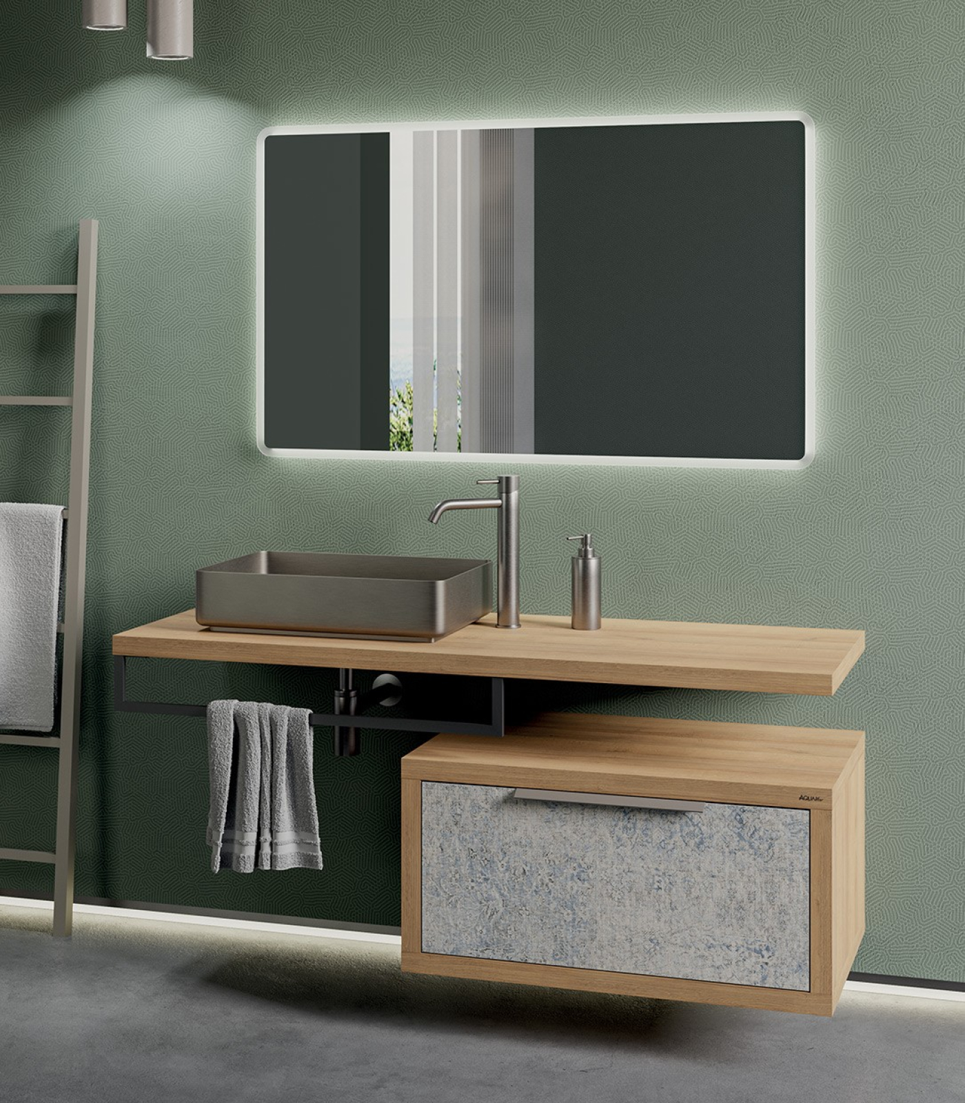 Mobile bagno sospeso Qubo 140 composizione 1 finitura Rovere Farnia - Idrica Catania Mobile bagno sospeso Qubo 140 composizione 1 finitura Rovere Farnia - Idrica Catania
