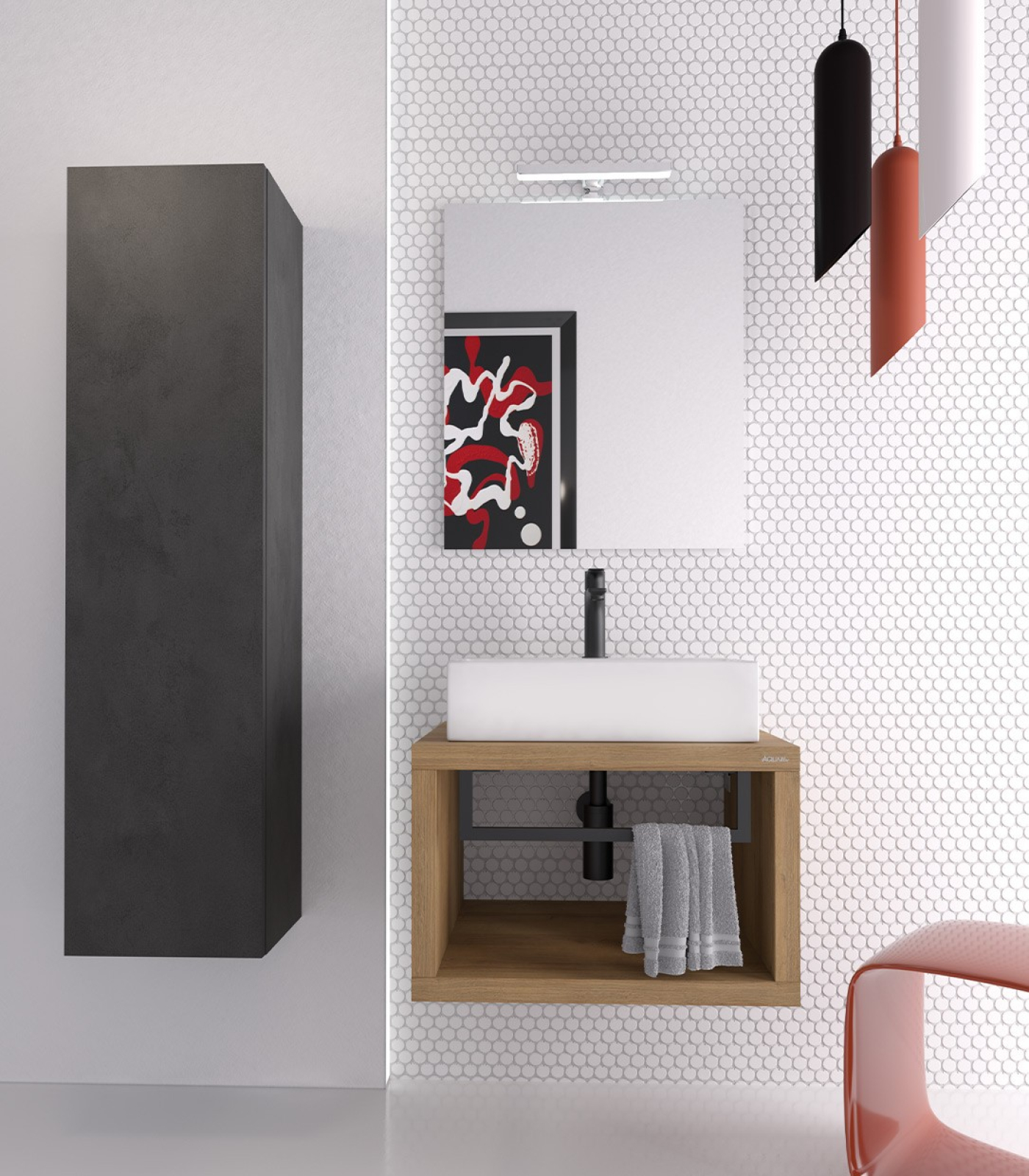 Mobile bagno sospeso Qubo 60 composizione 1 finitura Rovere Farnia - Idrica Catania Mobile bagno sospeso Qubo 60 composizione 1 finitura Rovere Farnia - Idrica Catania