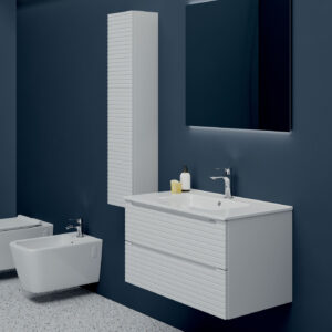 Mobile bagno sospeso S-Line 80 con colonna finitura Bianco opaco - Idrica Catania