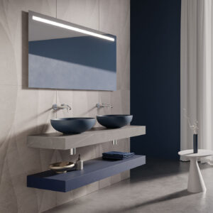 Mobile bagno sospeso Stein 120 con mensoloni finitura Grigio venato - Idrica Catania