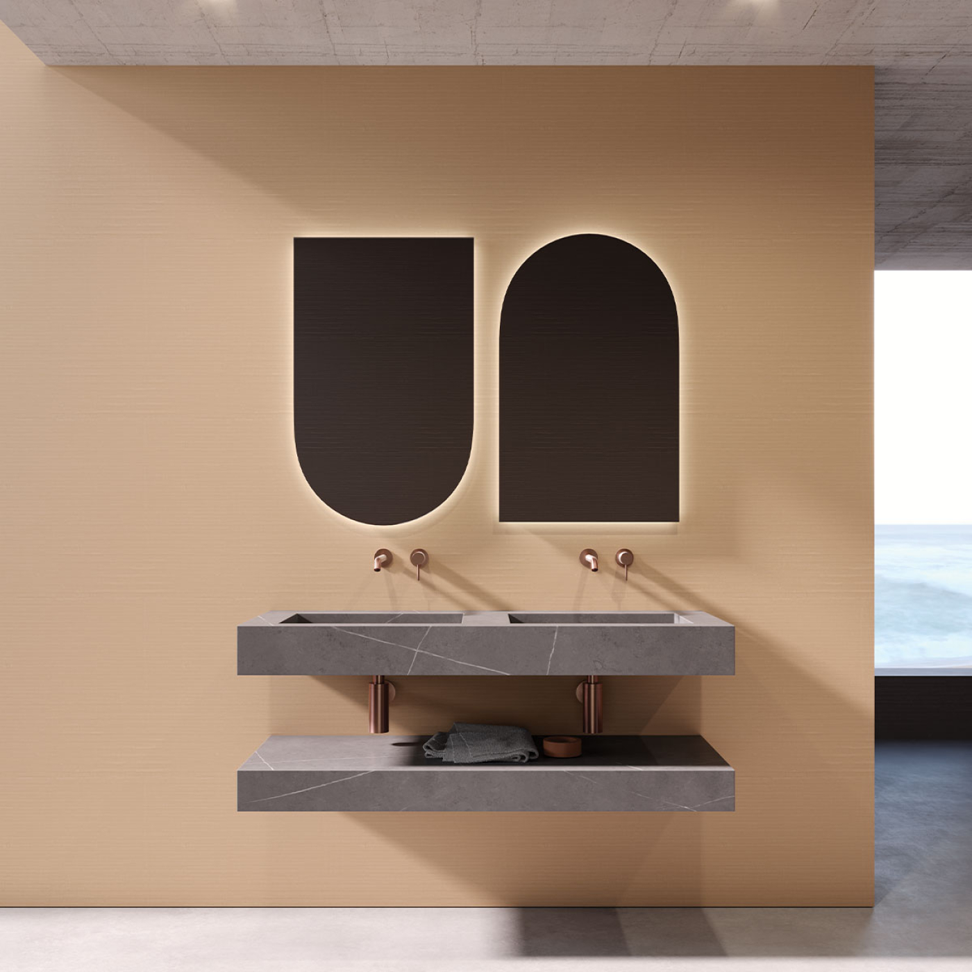 Mobile bagno sospeso Stein 120 doppia vasca finitura Grigio venato - Idrica Catania Mobile bagno sospeso Stein 120 doppia vasca finitura Grigio venato - Idrica Catania