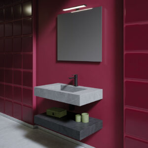 Mobile bagno sospeso Stein 80 vasca centrale finitura Grigio venato - Idrica Catania