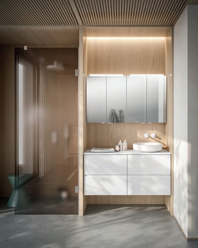 Mobile bagno sospeso Trendy 02 finitura Bianco Opaco con top Tecnomat - Idrica Catania Mobile bagno sospeso Trendy 02 finitura Bianco Opaco con top Tecnomat - Idrica Catania