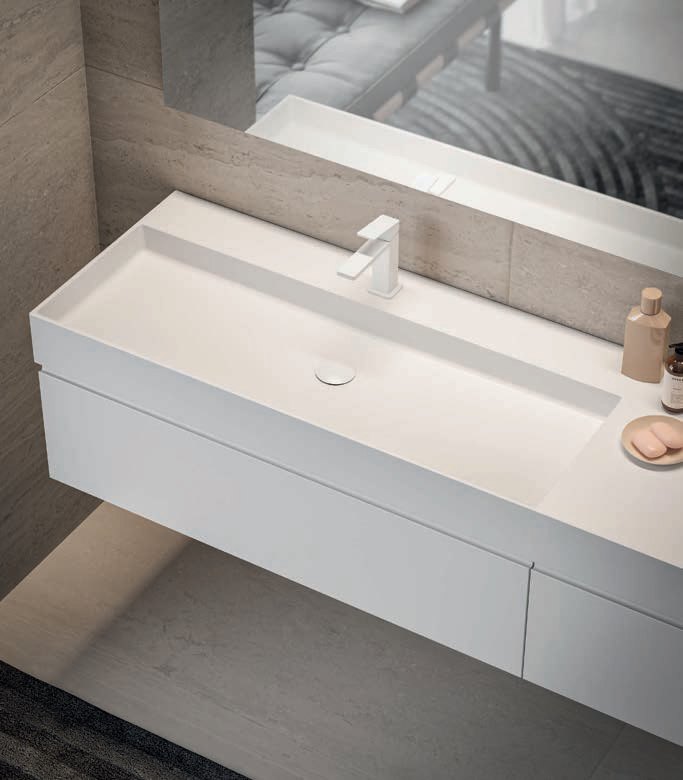 Mobile bagno sospeso Trendy 05 finitura Bianco Opaco con top Tecnomat - Idrica Catania Mobile bagno sospeso Trendy 05 finitura Bianco Opaco con top Tecnomat - Idrica Catania