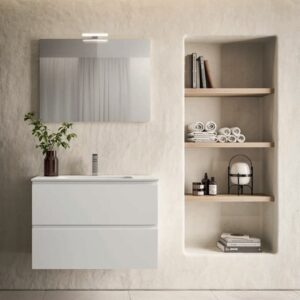 Mobile bagno sospeso Trendy 17 finitura Bianco Opaco con top Tecnoplan - Idrica Catania