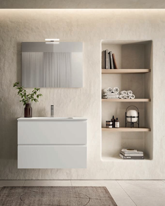 Mobile bagno sospeso Trendy 17 finitura Bianco Opaco con top Tecnoplan - Idrica Catania Mobile bagno sospeso Trendy 17 finitura Bianco Opaco con top Tecnoplan - Idrica Catania
