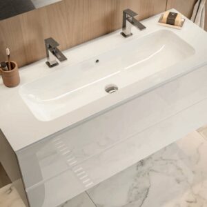 Mobile bagno sospeso Trendy 20 finitura Bianco Lucido con top Tecnoplan - Idrica Catania