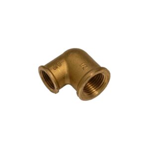 Raccordo a gomito ridotto femmina-femmina in ottone giallo 1/2 x 3/8 - Idrica Catania