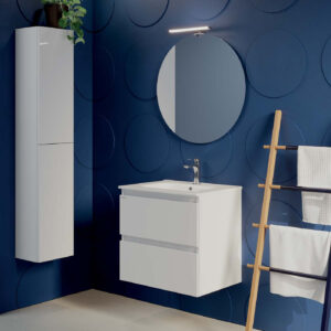Mobile bagno sospeso Giada 60 con colonna finitura Bianco lucido - Idrica Catania