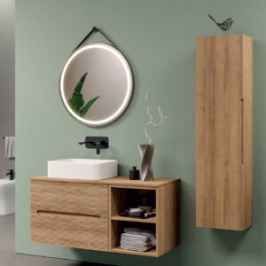 Mobile bagno sospeso Ikon 110 composizione 1 con lavabo tondo - Idrica Catania