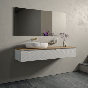 Mobile bagno sospeso Ikon 160 composizione 2 finitura Bianco opaco - Idrica Catania