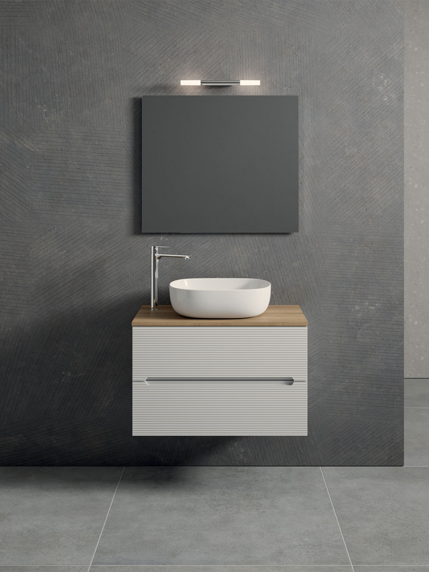 Mobile bagno sospeso Ikon 80 composizione 1 finitura Bianco opaco - Idrica Catania